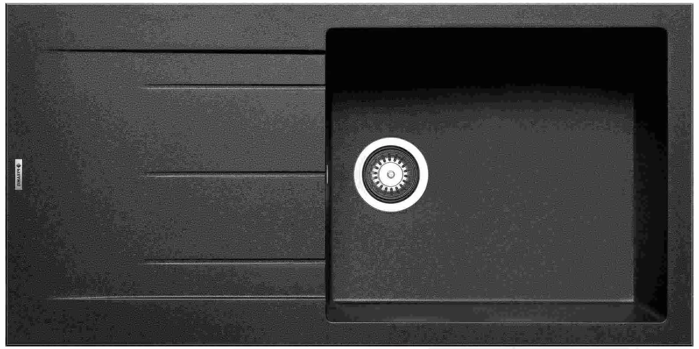 black composite single bowl sink